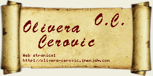 Olivera Cerović vizit kartica